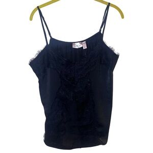 NWT Willow and Root Womens Black Lace Cami Tank Adjustable Straps Size Large
